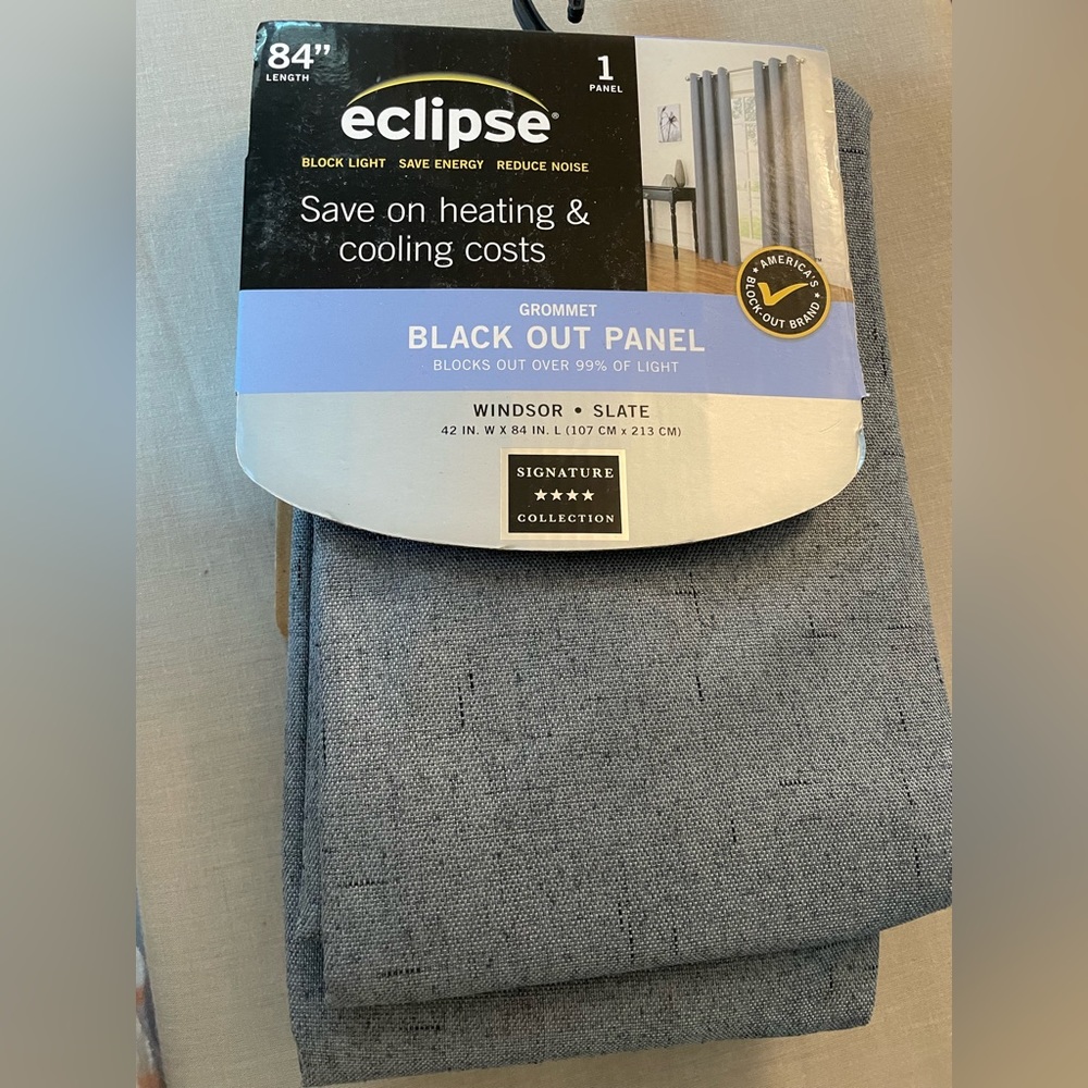 Black out panel, 84” length, blue slate color